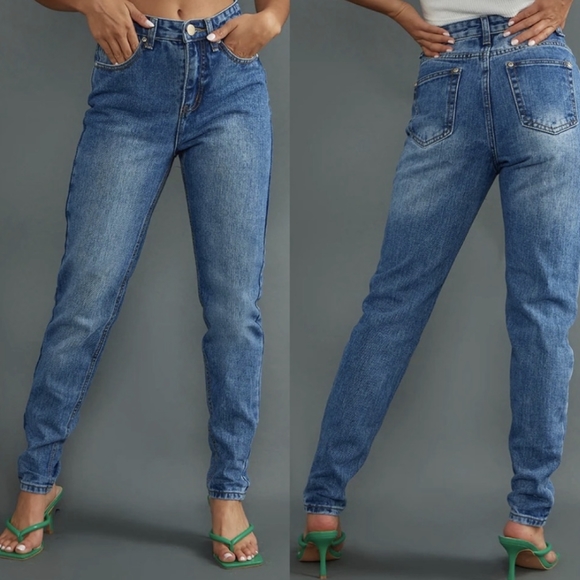 PrettyLittleThing Denim - NWT pretty little thing petite midwash mom Jean
